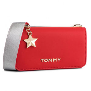 Tommy Hilfiger dámská červená malá kabelka se stříbrnými detaily - OS (614)